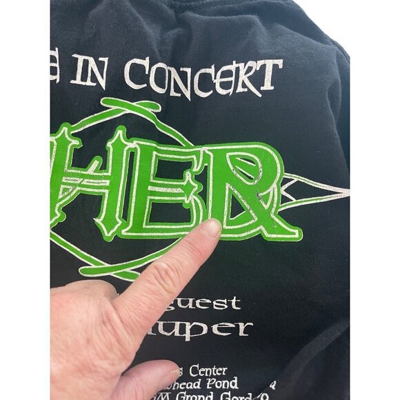 Cher Womens Tee Shirt Size Large Black Live In Concert 2002 Tour Dates Mexico - Picture 10 of 10